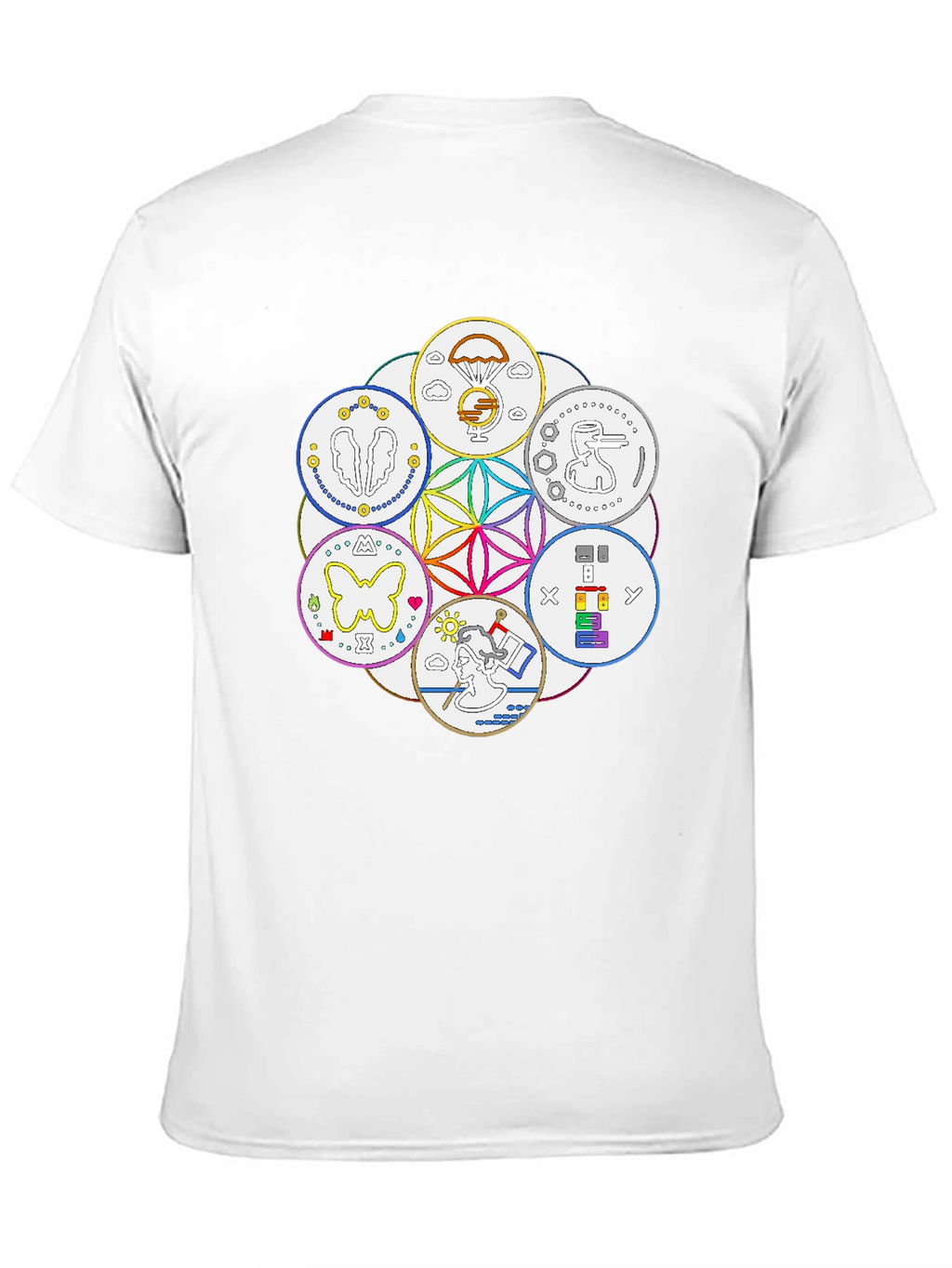 Unique Symbol Circle Graphic Tee - Black