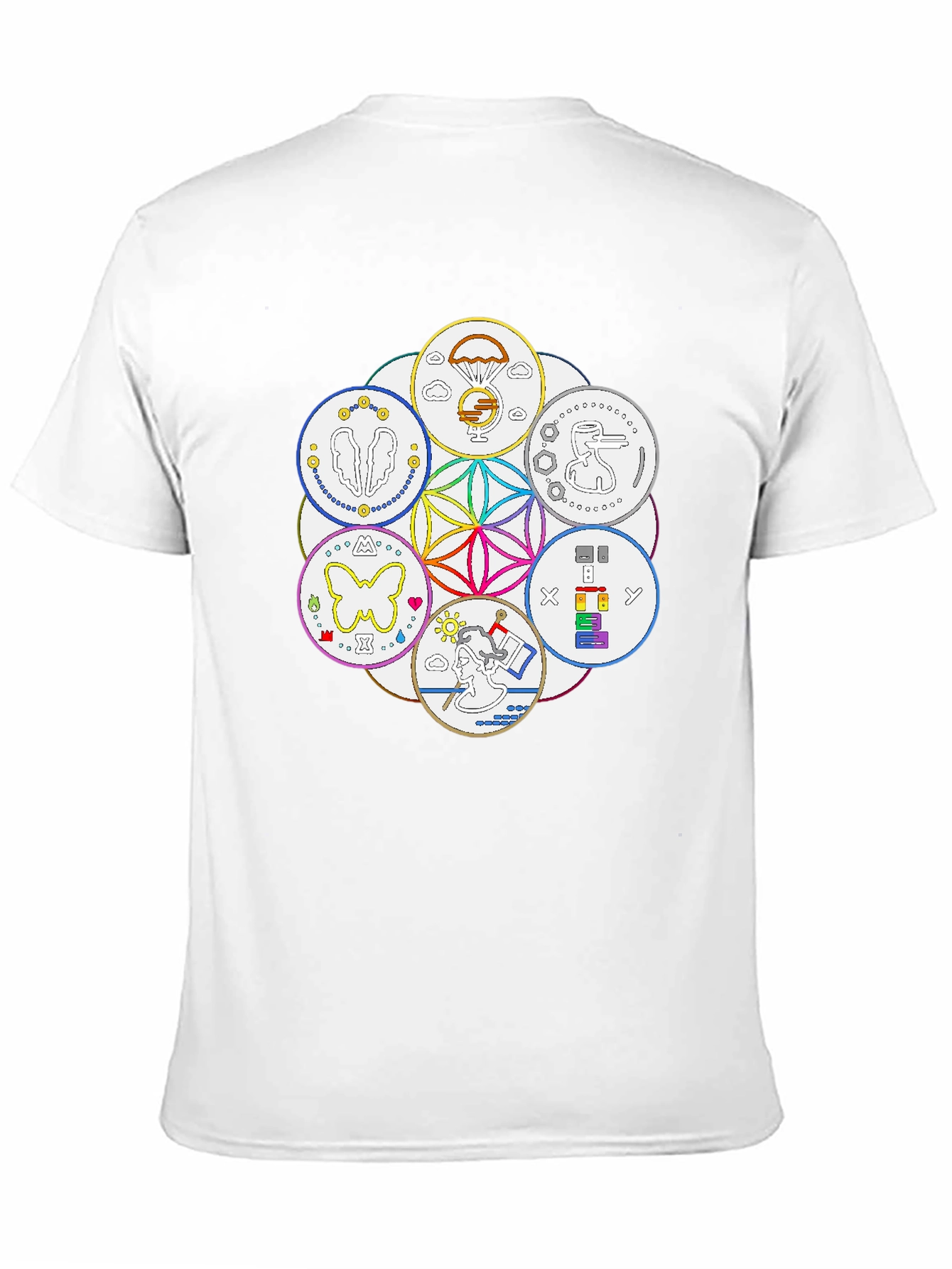 Unique Symbol Circle Graphic Tee - Black