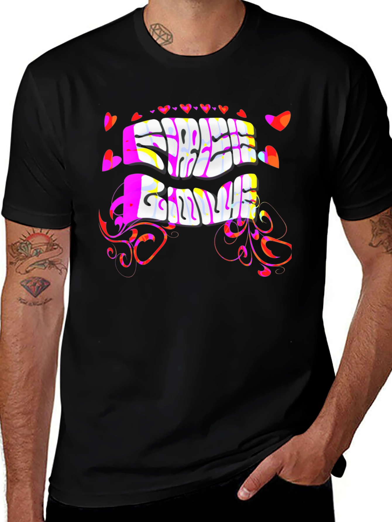 Free Love Psychedelic Black T-Shirt