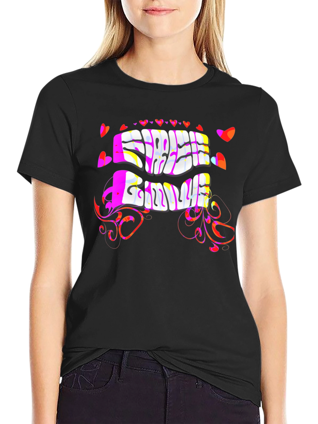 Free Love Psychedelic Black T-Shirt