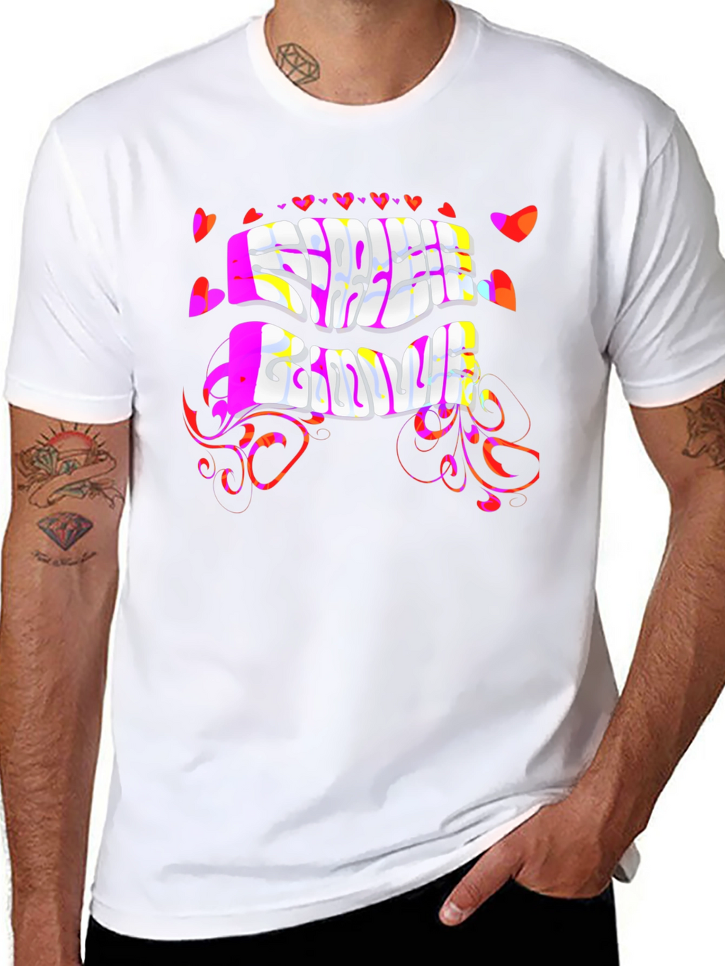 Free Love Psychedelic Black T-Shirt