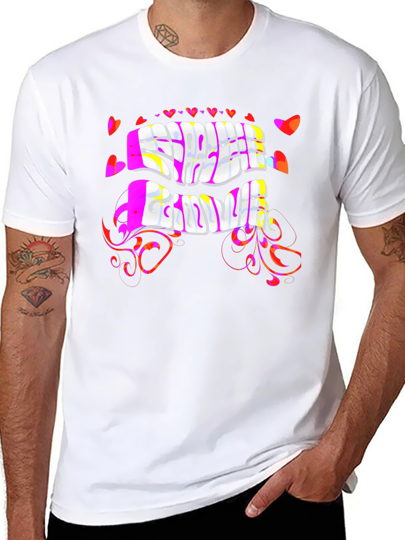 Free Love Psychedelic Black T-Shirt