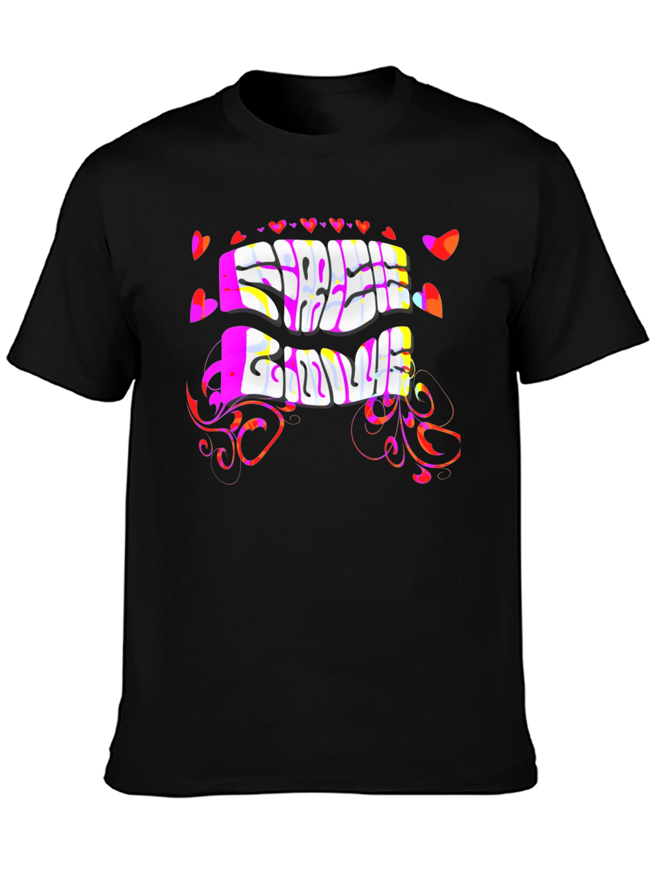 Free Love Psychedelic Black T-Shirt