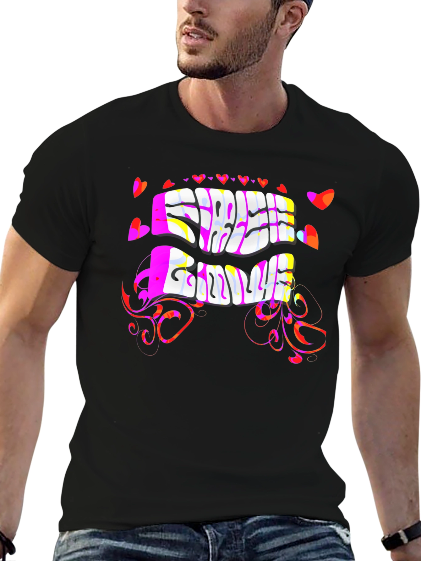 Free Love Psychedelic Black T-Shirt