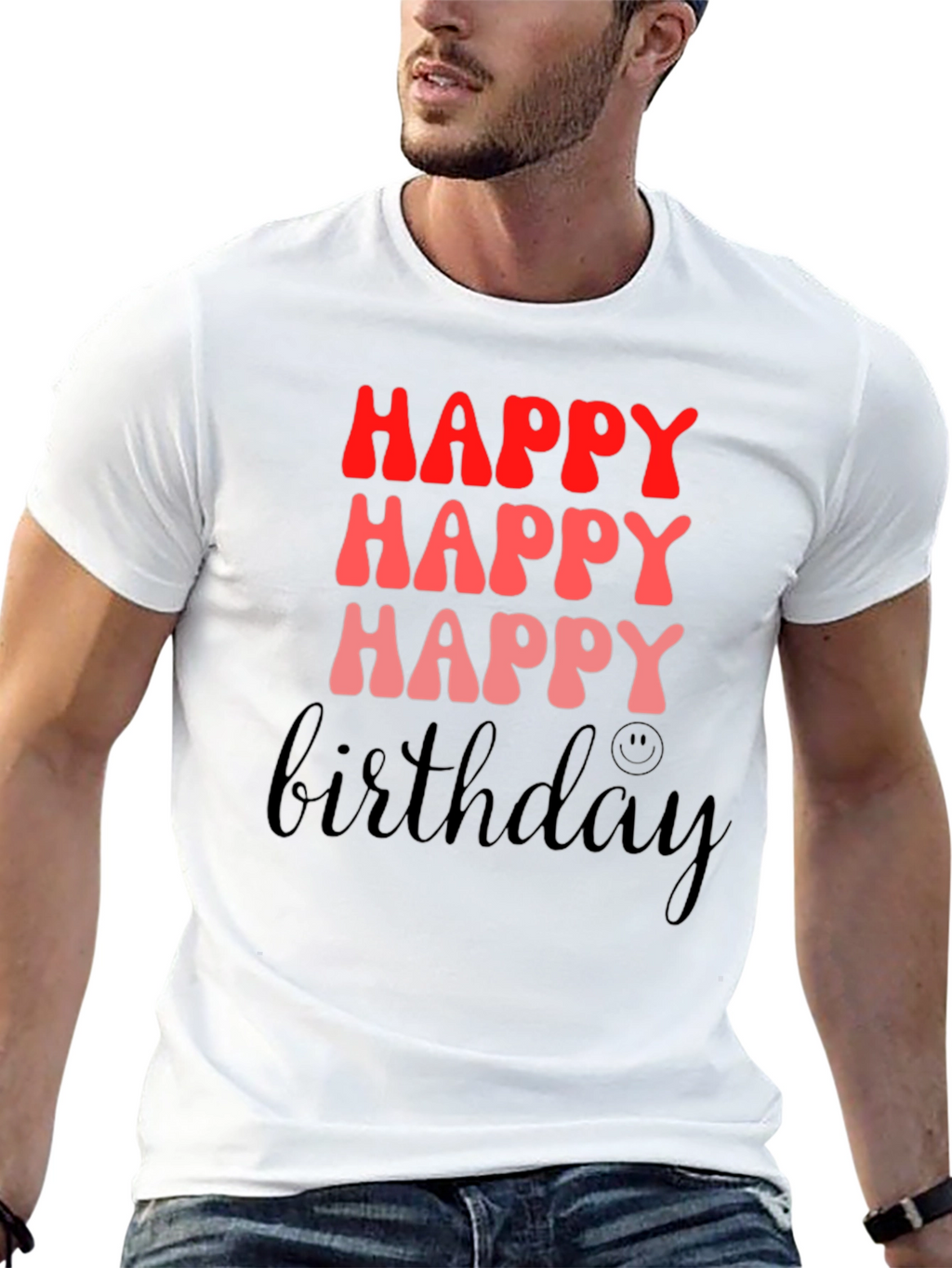 Happy Birthday Black Graphic T-Shirt
