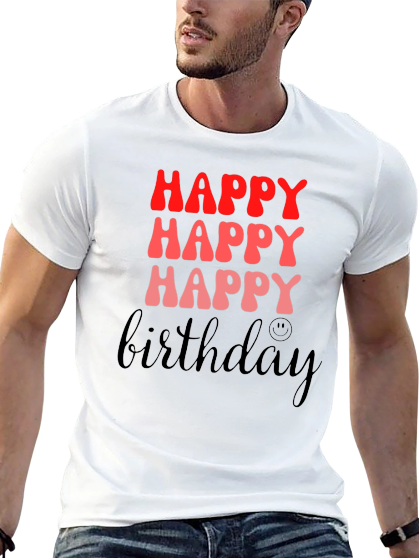 Happy Birthday Black Graphic T-Shirt