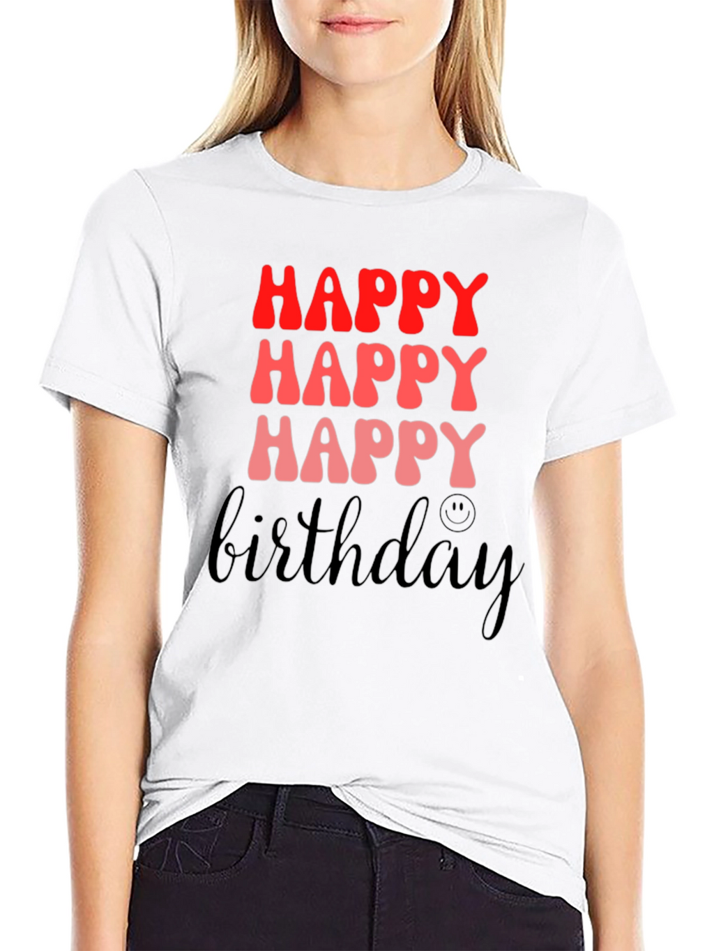 Happy Birthday Black Graphic T-Shirt