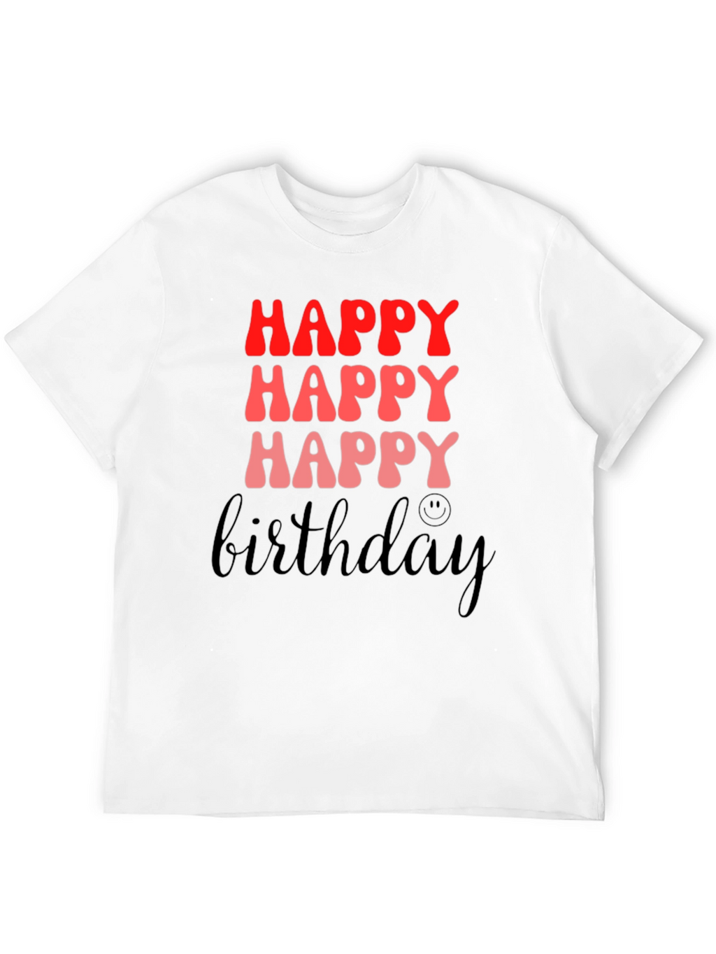 Happy Birthday Black Graphic T-Shirt