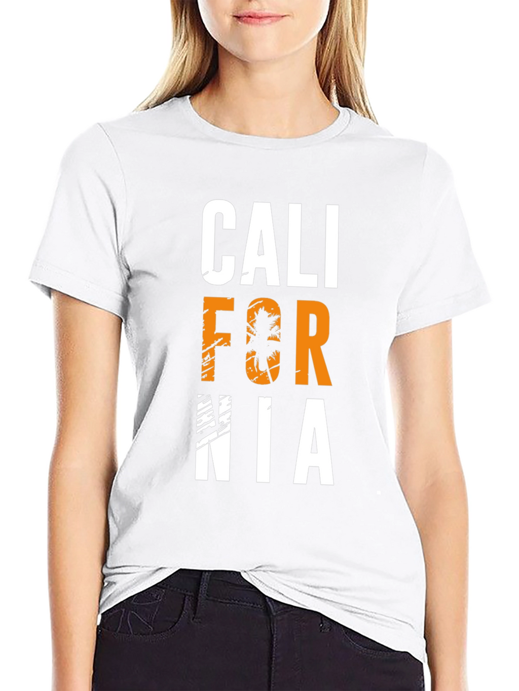 California Palm Tree Graphic Black T-Shirt