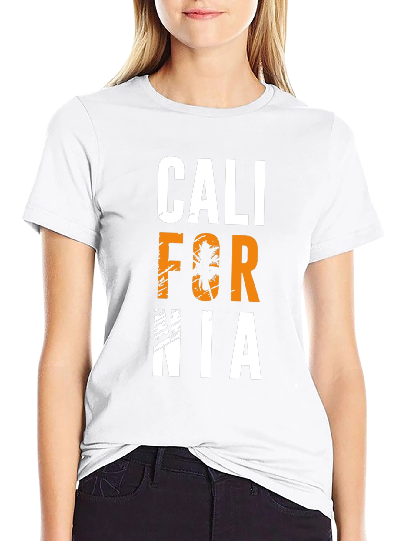 California Palm Tree Graphic Black T-Shirt