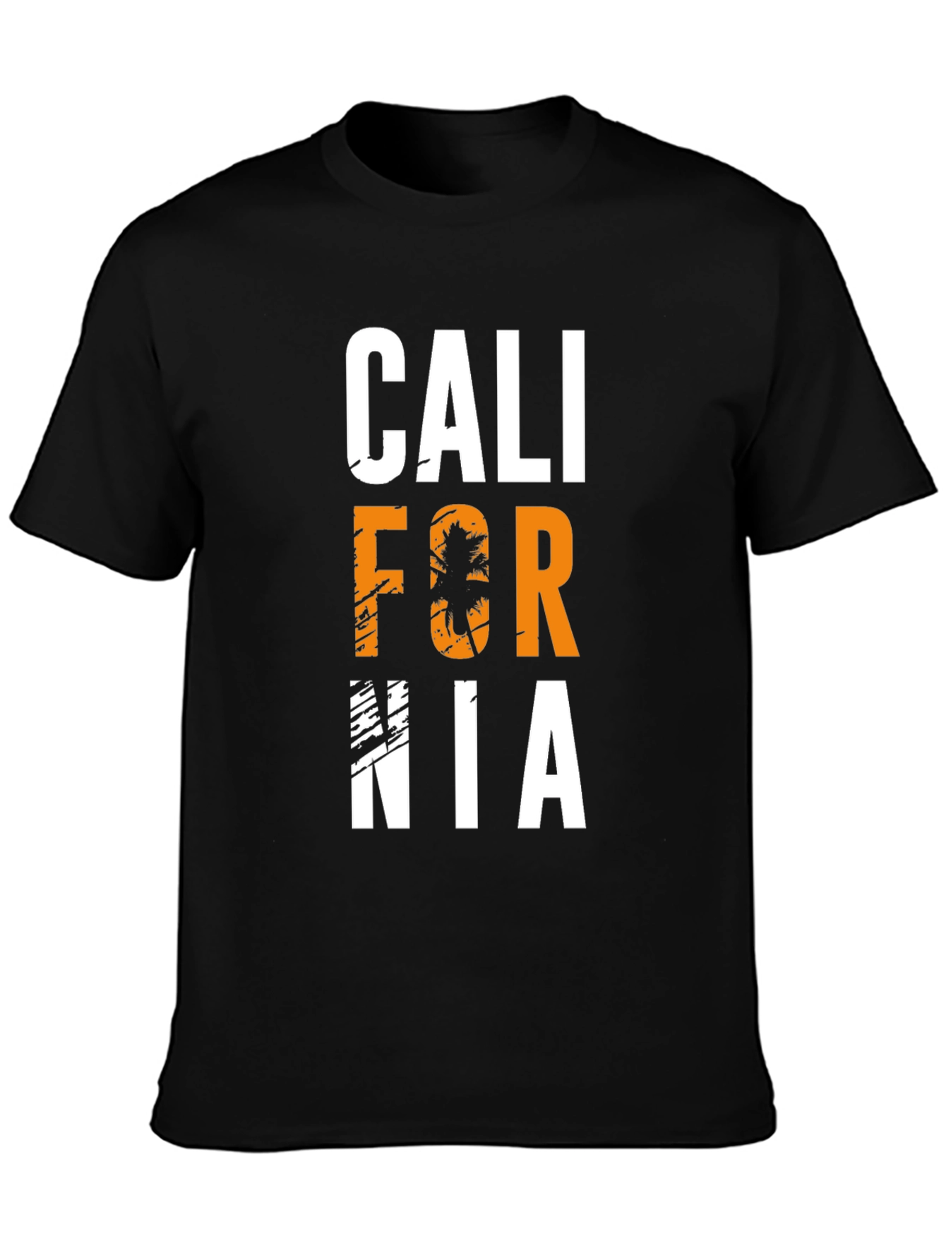 California Palm Tree Graphic Black T-Shirt