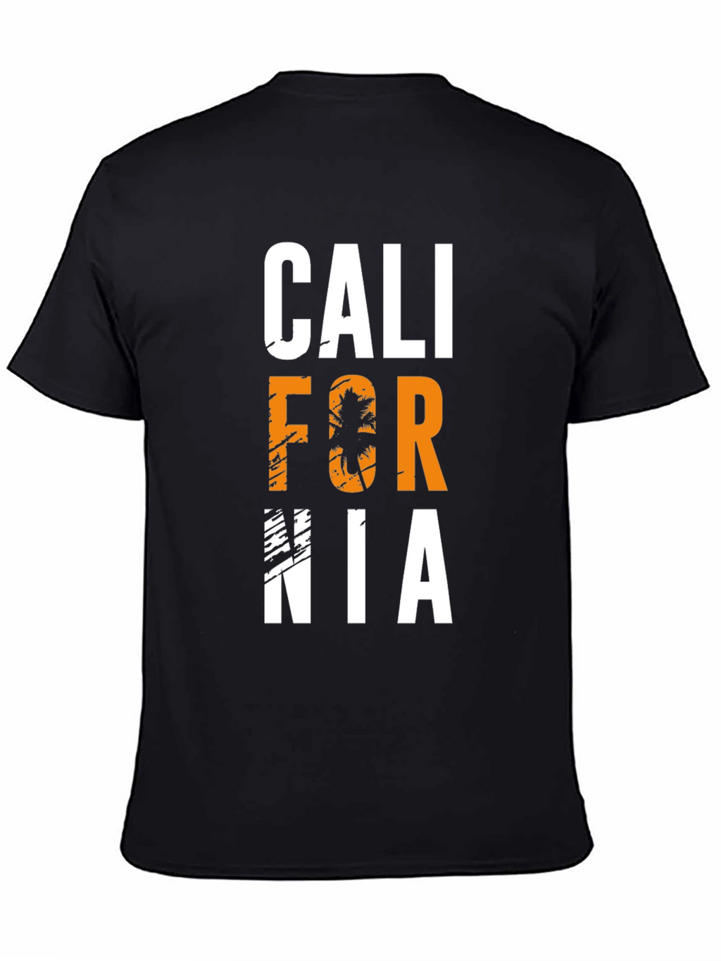 California Palm Tree Graphic Black T-Shirt