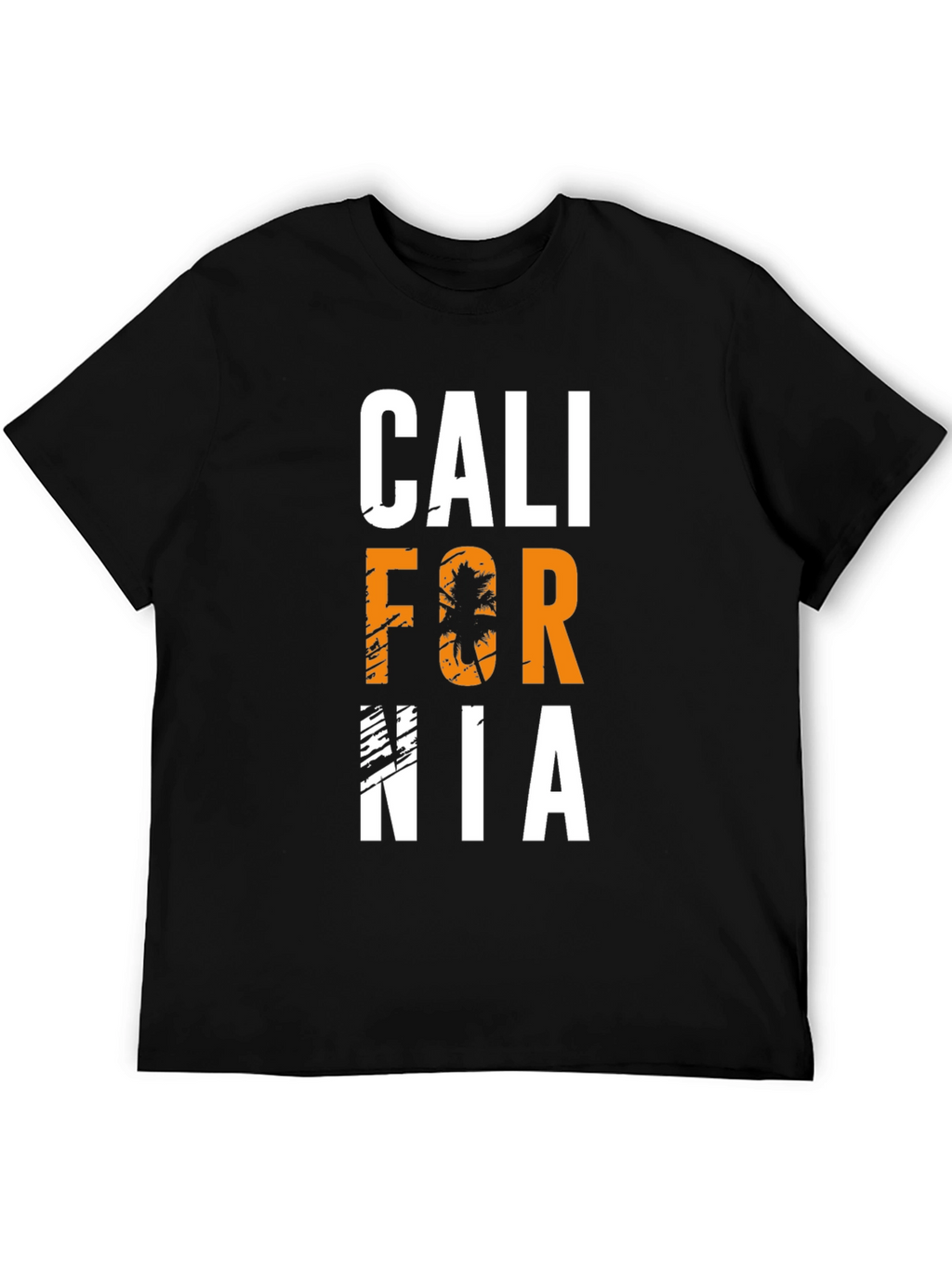California Palm Tree Graphic Black T-Shirt