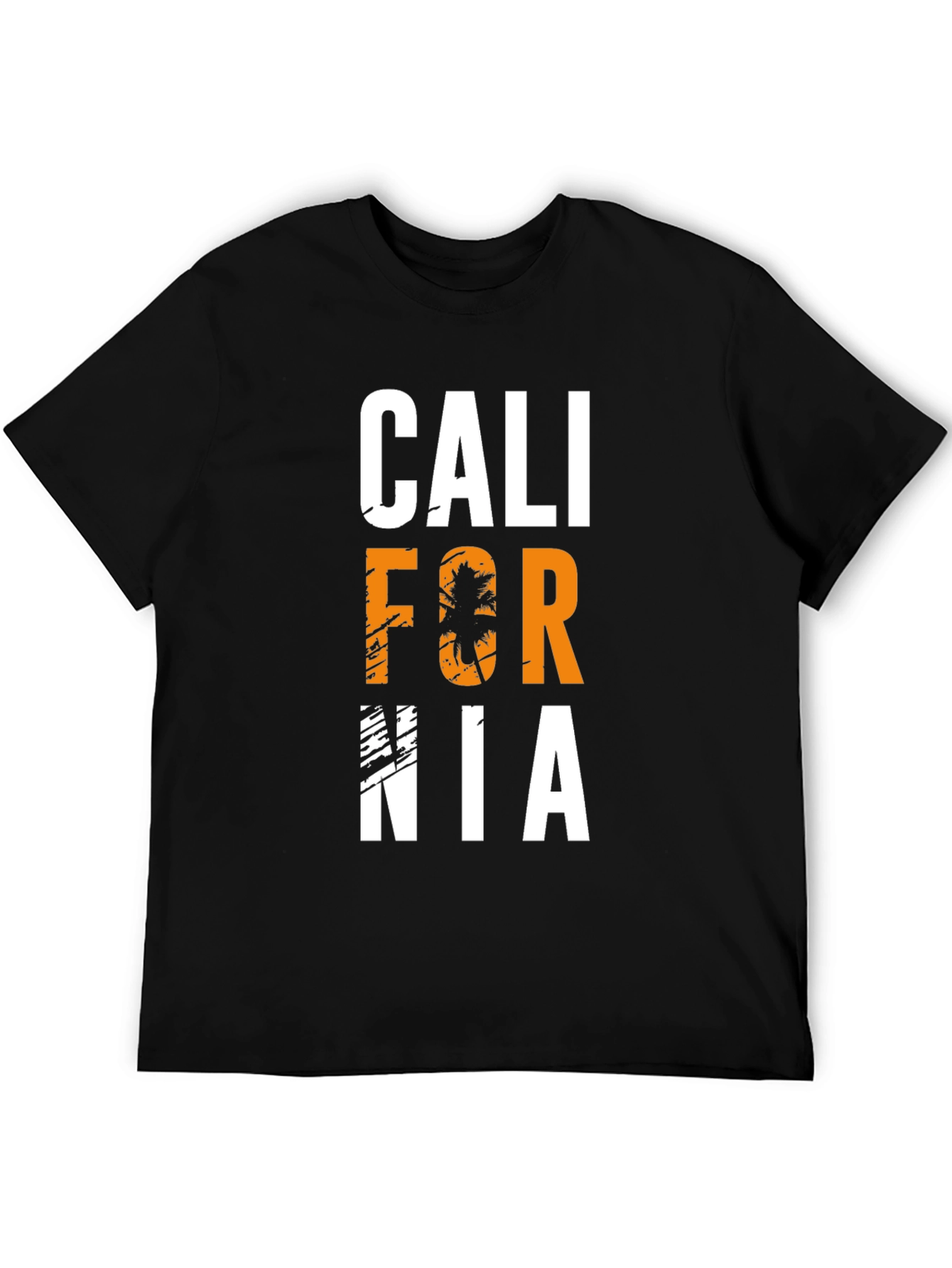 California Palm Tree Graphic Black T-Shirt