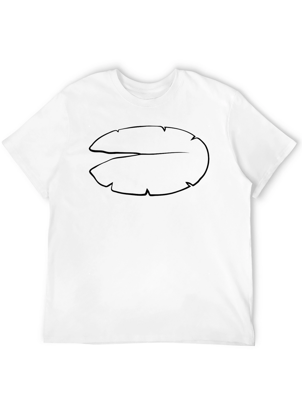 Abstract Leaf Design Black T-Shirt