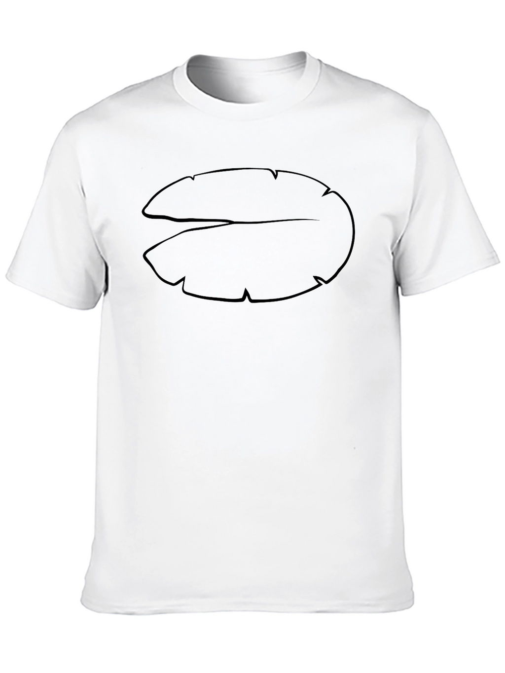 Abstract Leaf Design Black T-Shirt