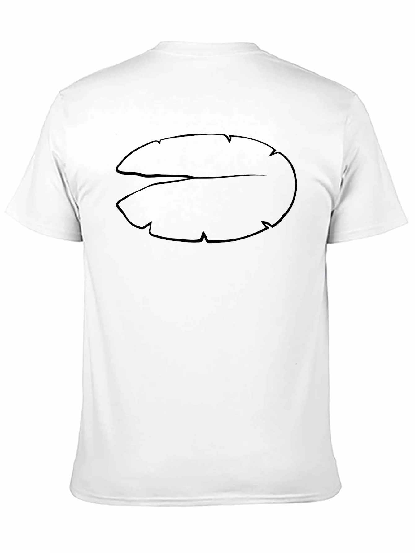 Abstract Leaf Design Black T-Shirt