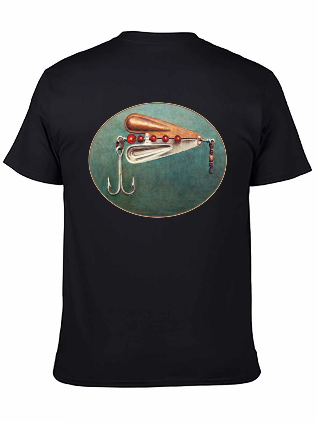 Fishing Lure Graphic Tee - Black Cotton T-Shirt
