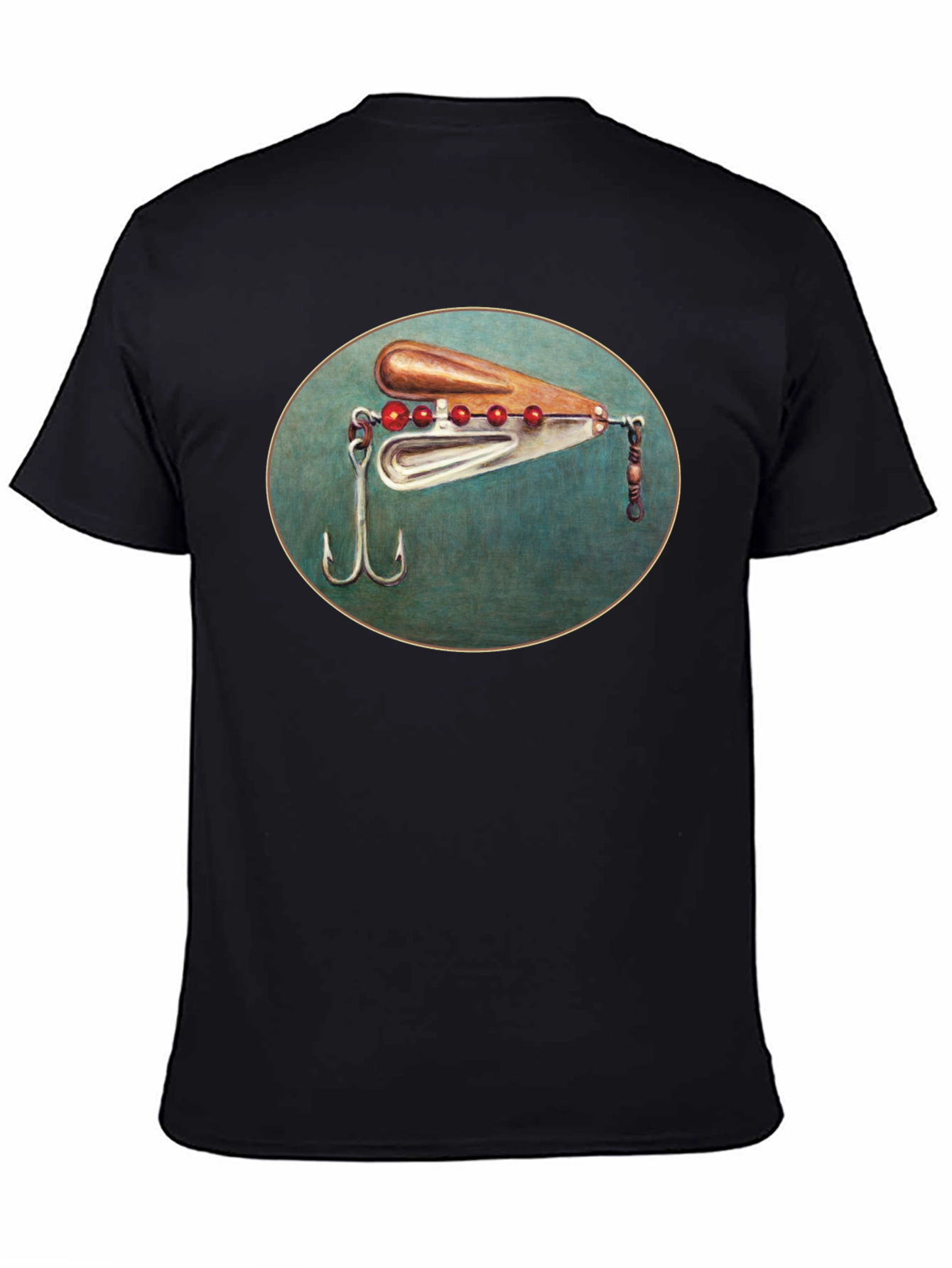 Fishing Lure Graphic Tee - Black Cotton T-Shirt