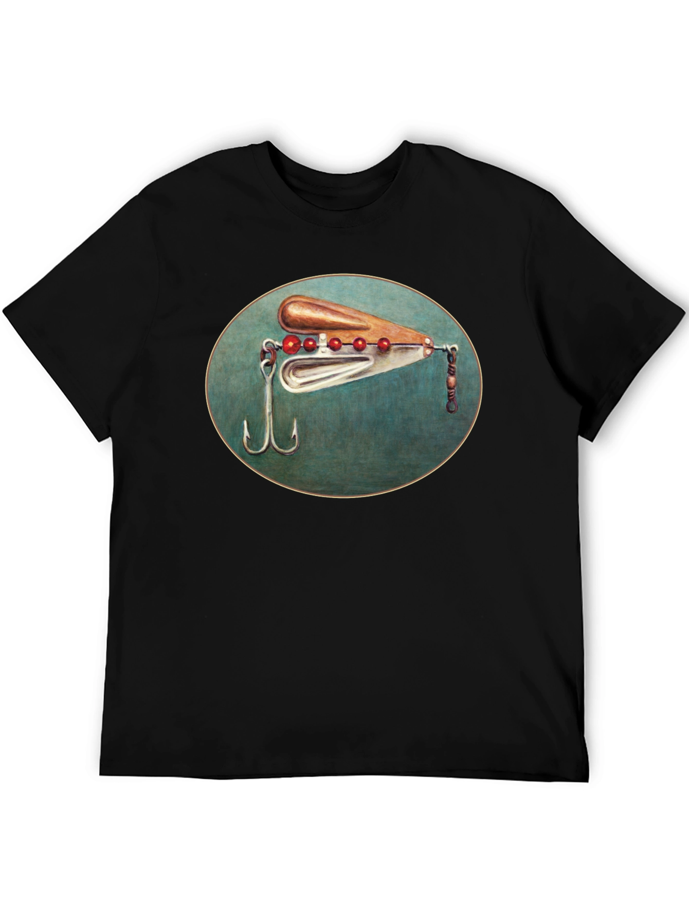 Fishing Lure Graphic Tee - Black Cotton T-Shirt