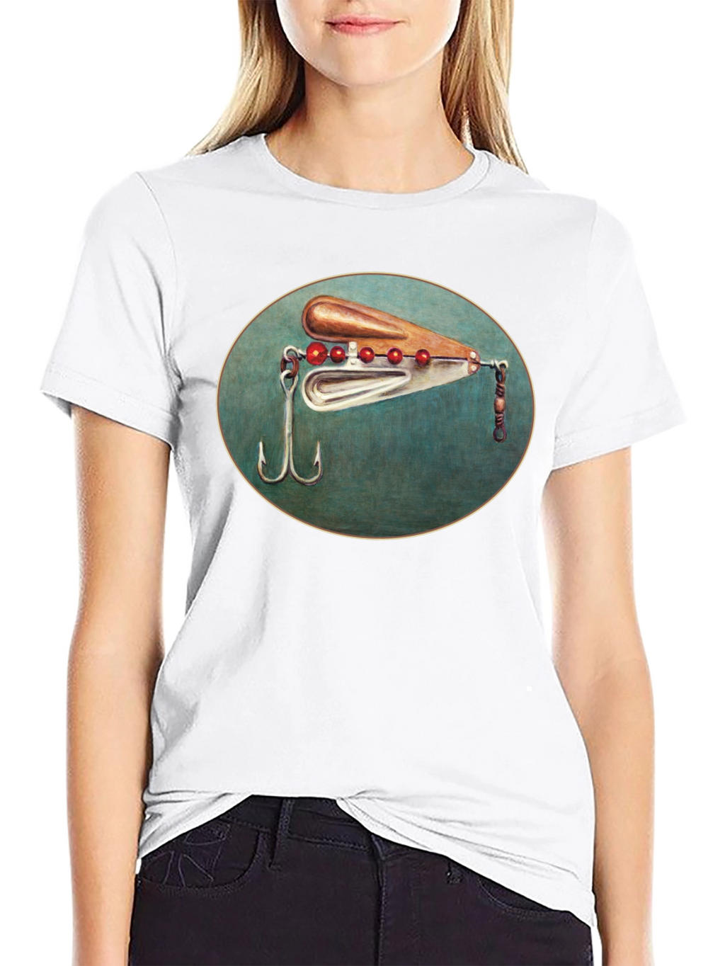 Fishing Lure Graphic Tee - Black Cotton T-Shirt