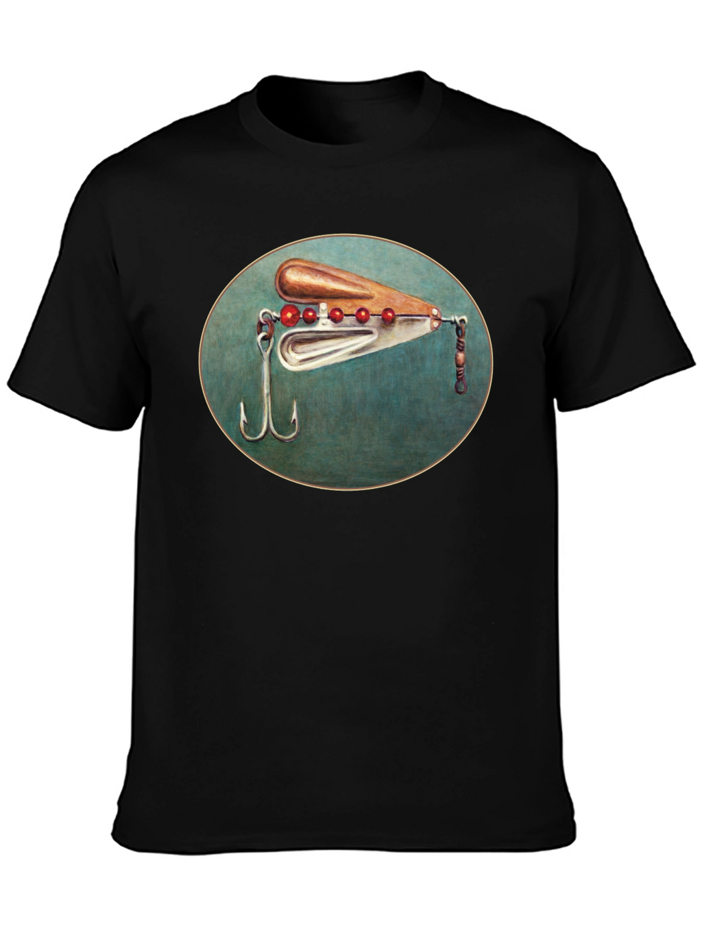 Fishing Lure Graphic Tee - Black Cotton T-Shirt