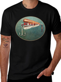 Fishing Lure Graphic Tee - Black Cotton T-Shirt