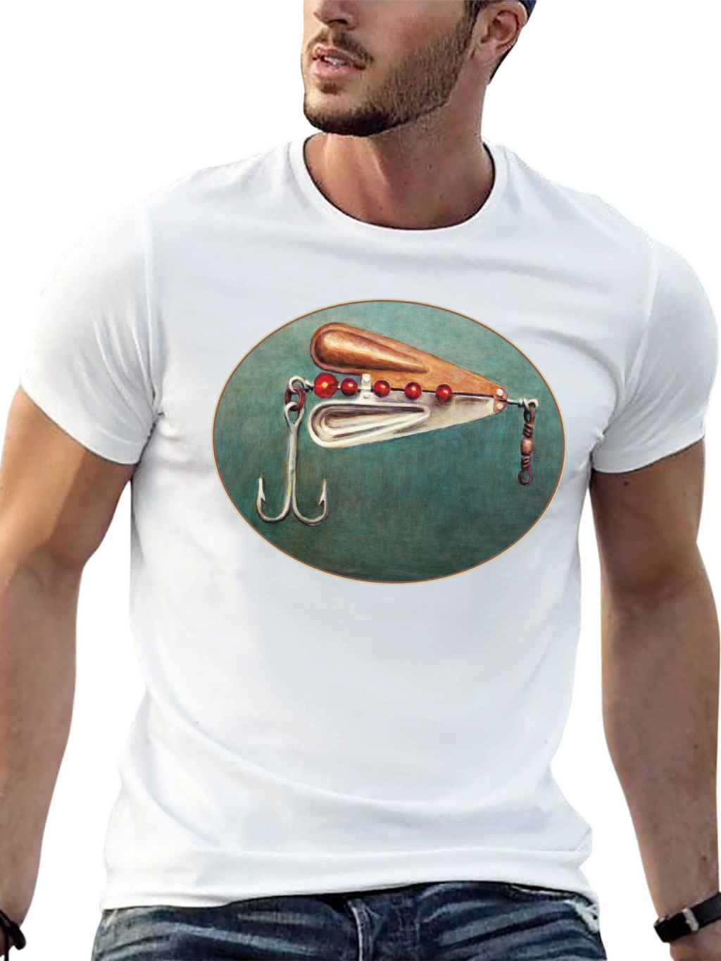 Fishing Lure Graphic Tee - Black Cotton T-Shirt