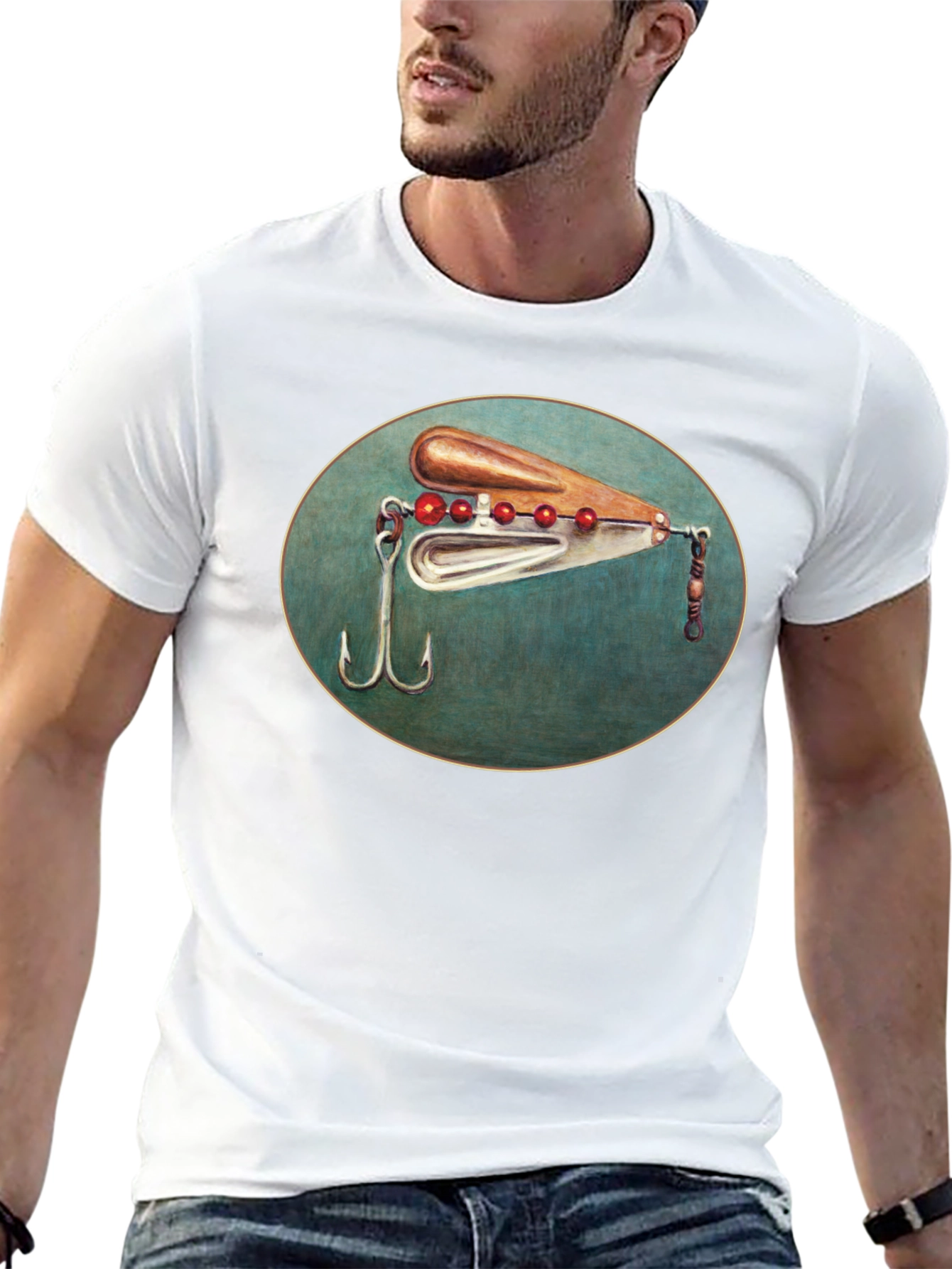 Fishing Lure Graphic Tee - Black Cotton T-Shirt