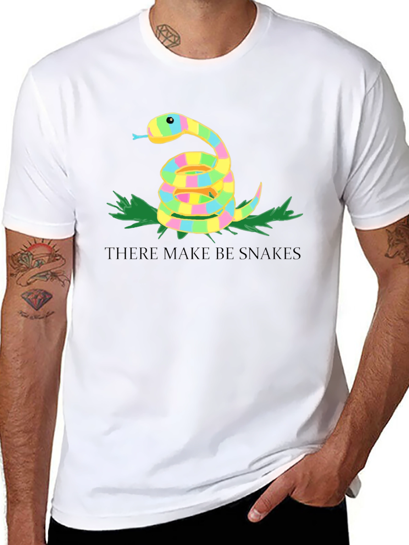 Novelty There Make Be Snakes Graphic T-Shirt
