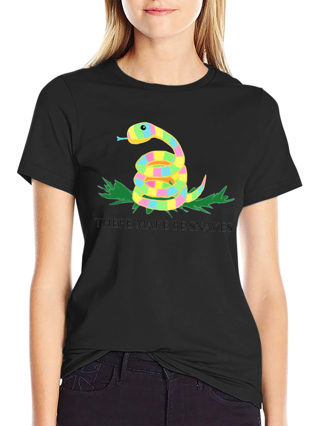 Novelty There Make Be Snakes Graphic T-Shirt