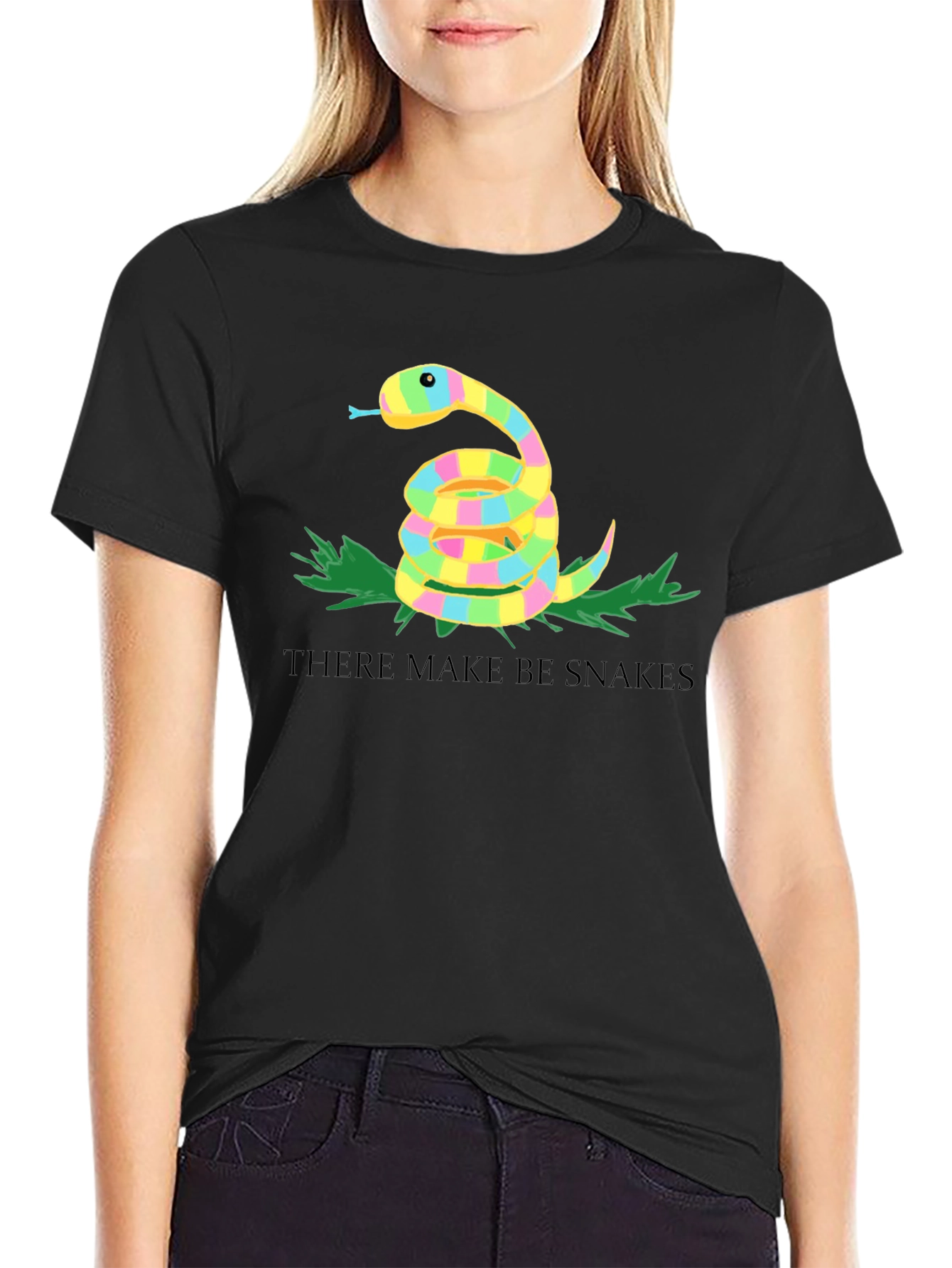 Novelty There Make Be Snakes Graphic T-Shirt