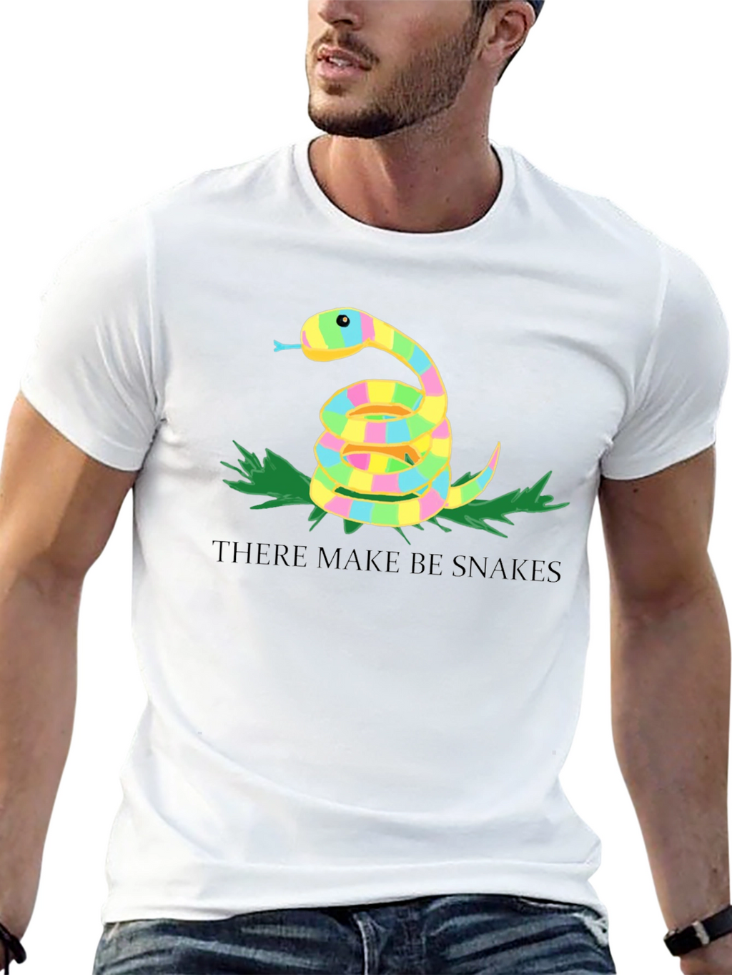 Novelty There Make Be Snakes Graphic T-Shirt