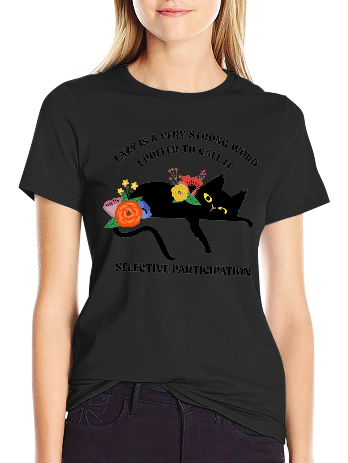 Lazy Cat T-Shirt: Selective Participation