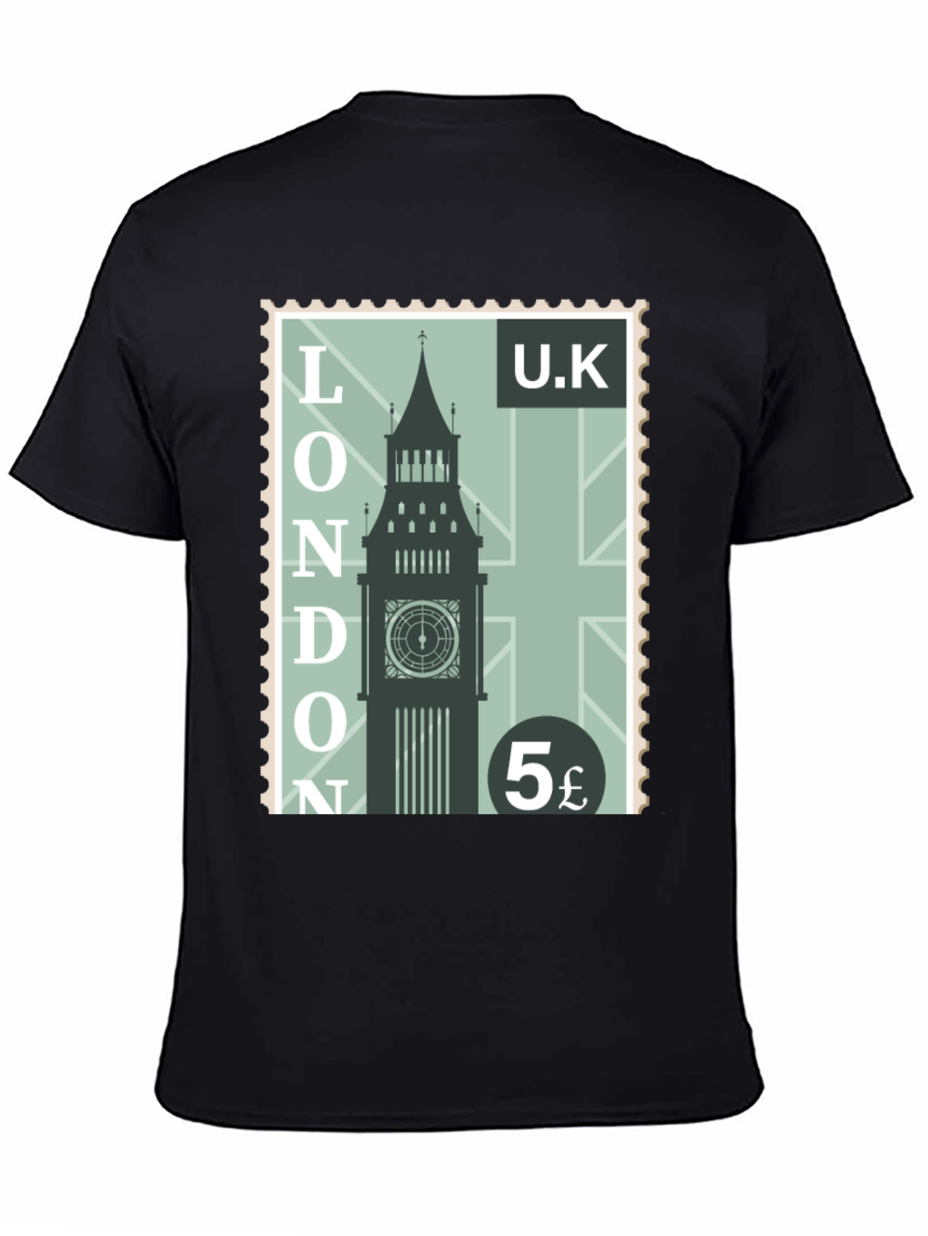 London UK Big Ben Stamp Graphic Tee - Retro Cool