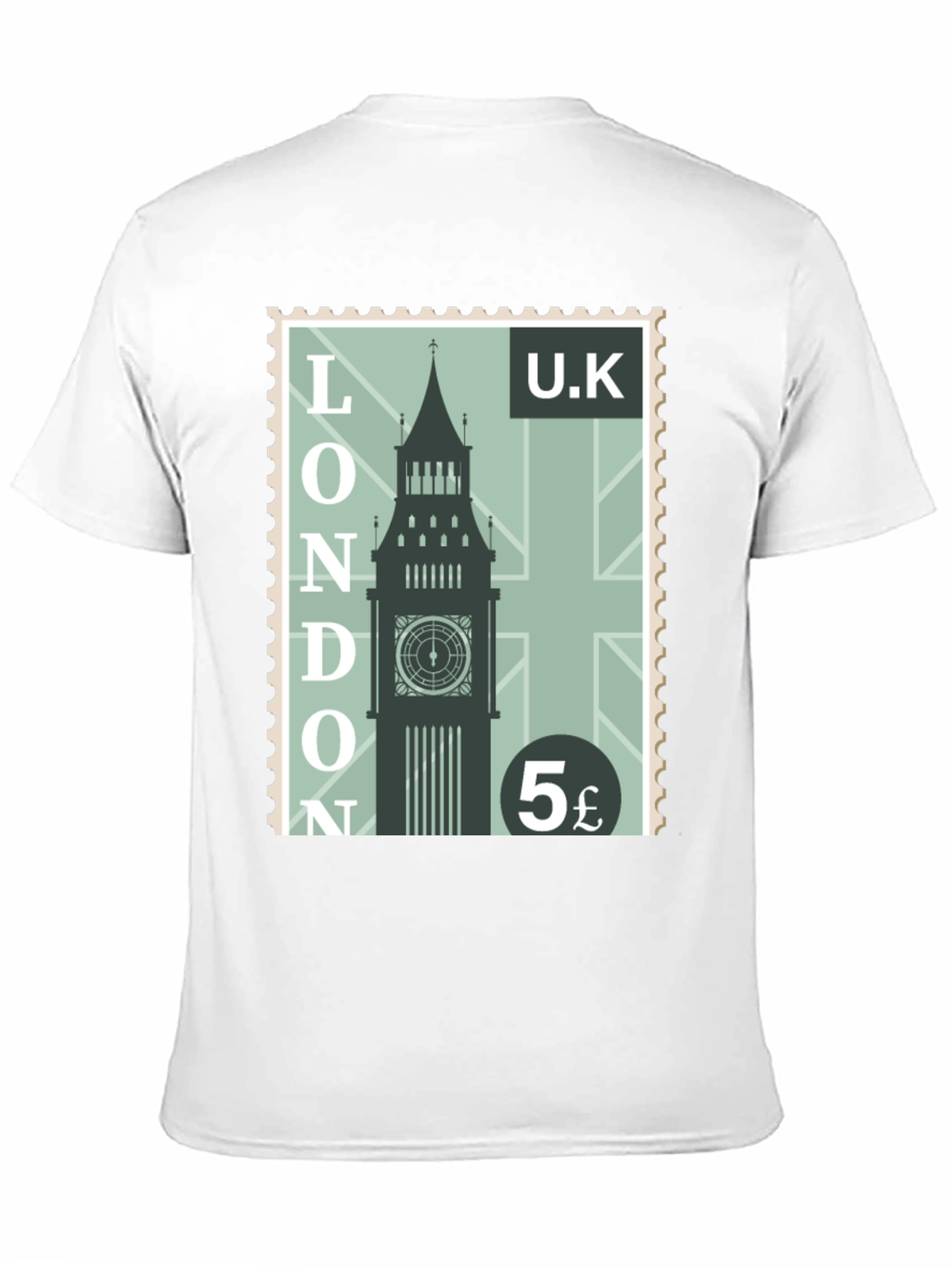 London UK Big Ben Stamp Graphic Tee - Retro Cool