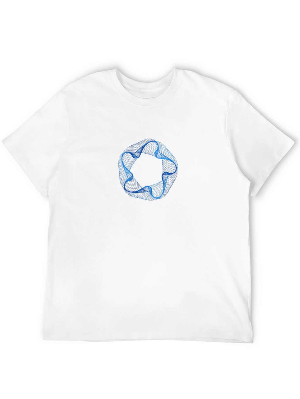 Abstract Blue Ring Graphic Mens Black T-Shirt