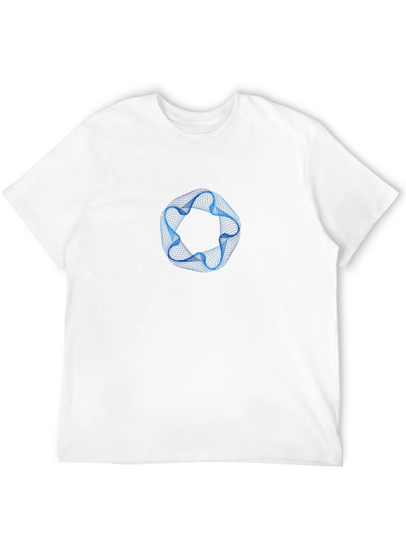 Abstract Blue Ring Graphic Mens Black T-Shirt