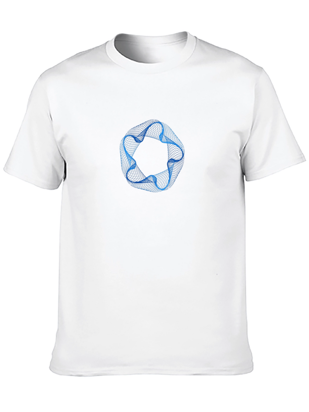 Abstract Blue Ring Graphic Mens Black T-Shirt