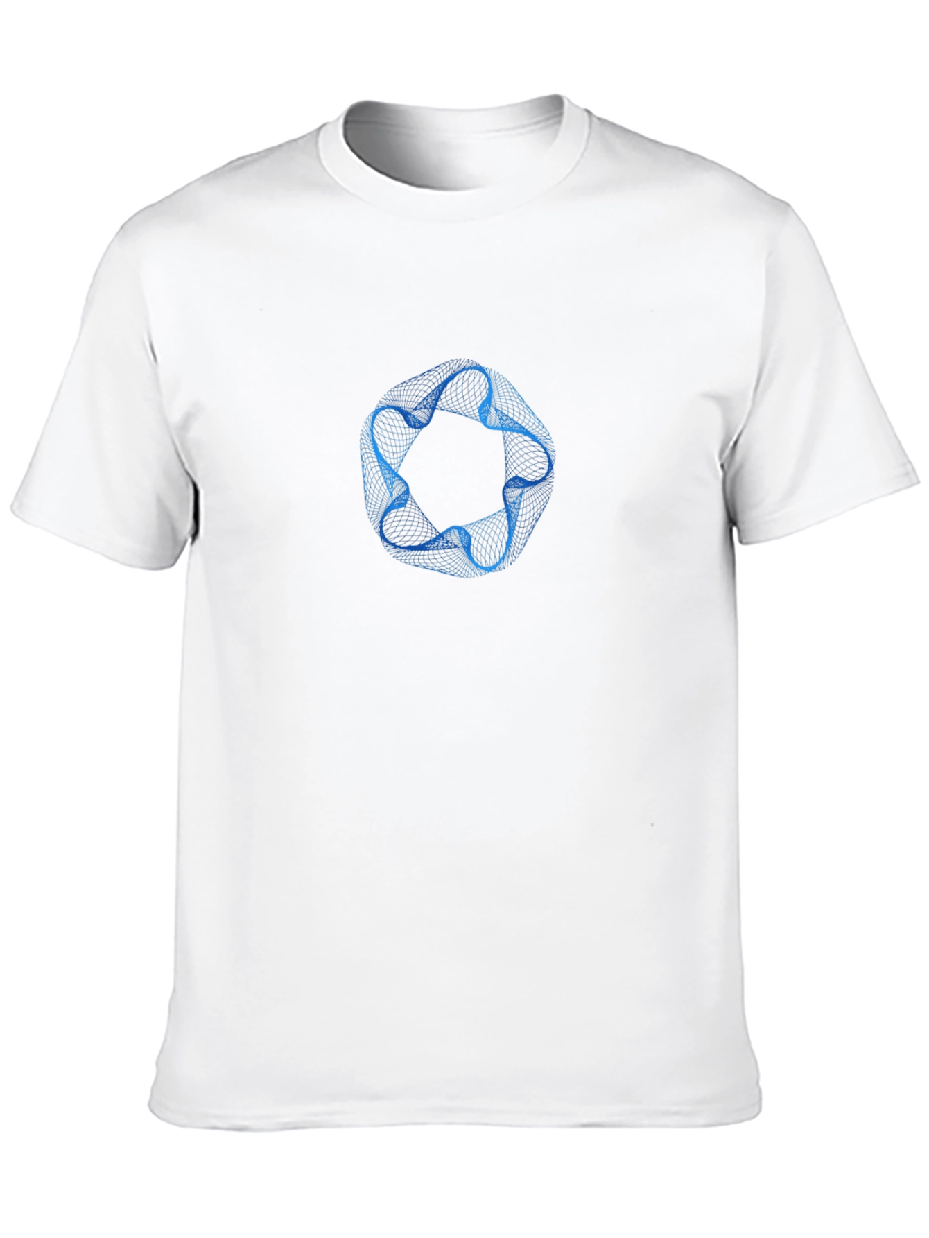 Abstract Blue Ring Graphic Mens Black T-Shirt