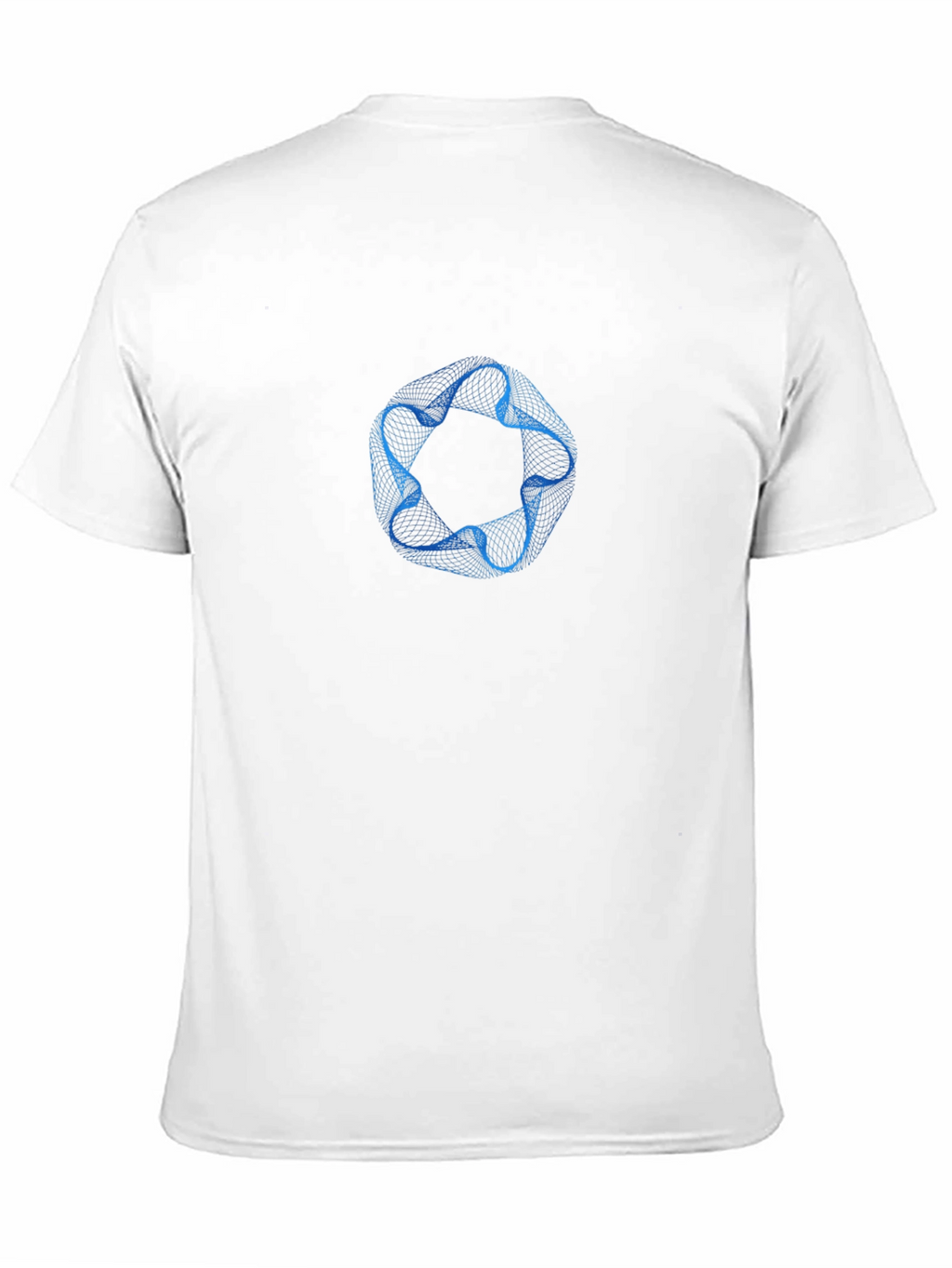 Abstract Blue Ring Graphic Mens Black T-Shirt