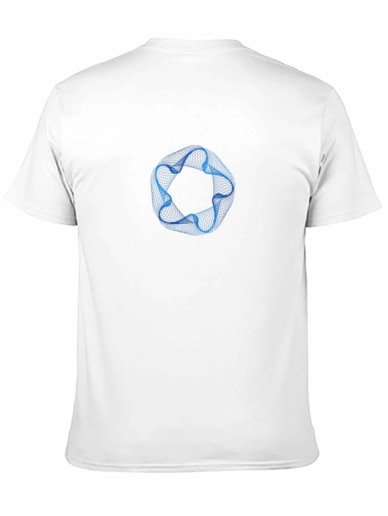 Abstract Blue Ring Graphic Mens Black T-Shirt