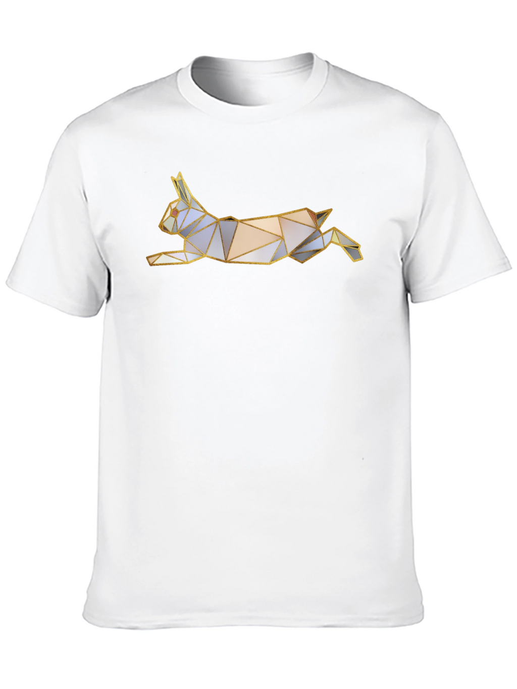 Geometric Rabbit Graphic Tee - Black
