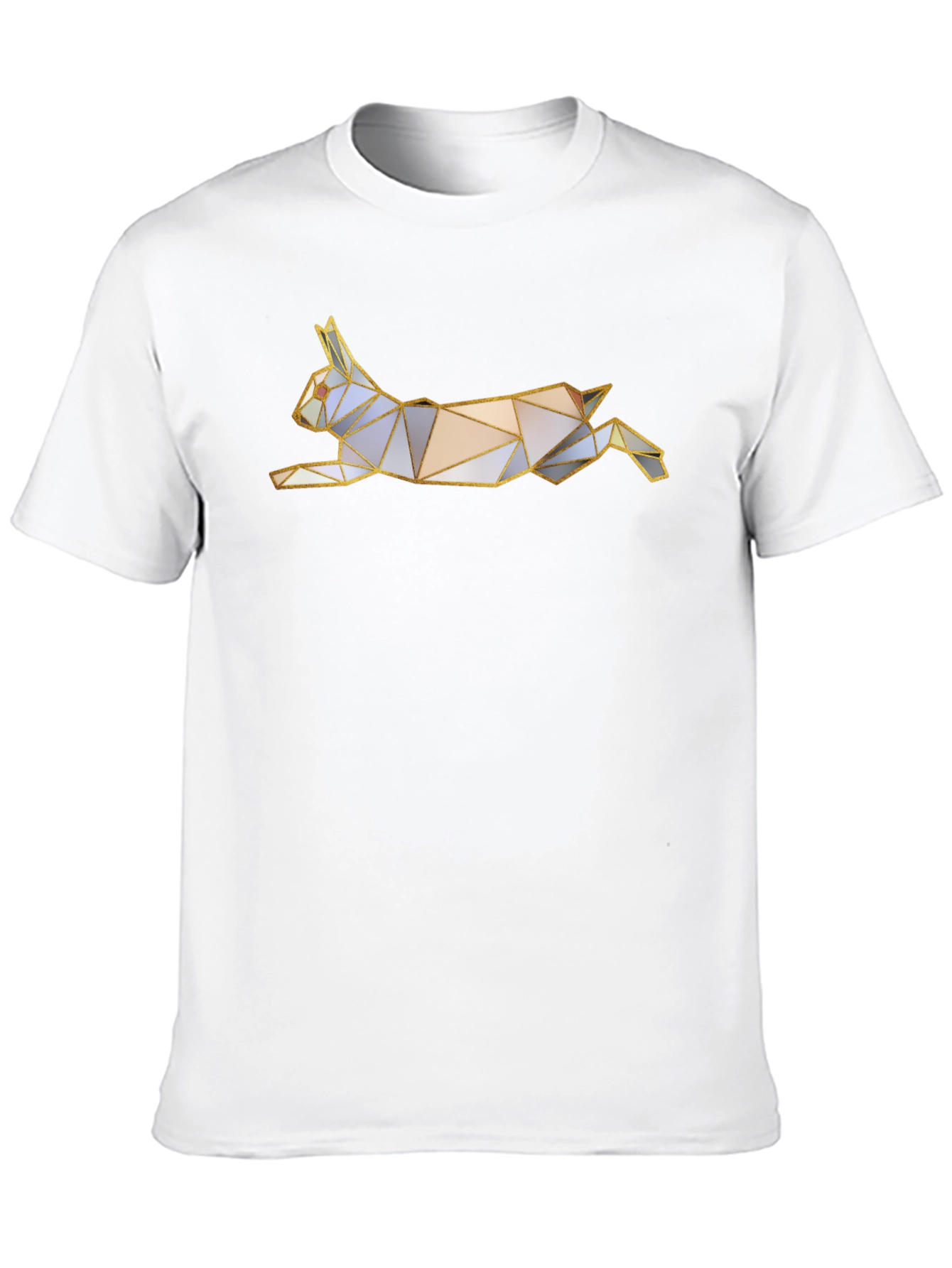 Geometric Rabbit Graphic Tee - Black
