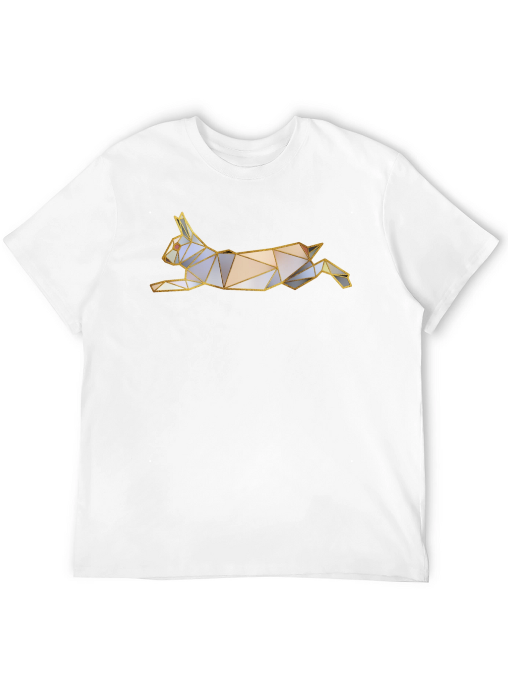Geometric Rabbit Graphic Tee - Black