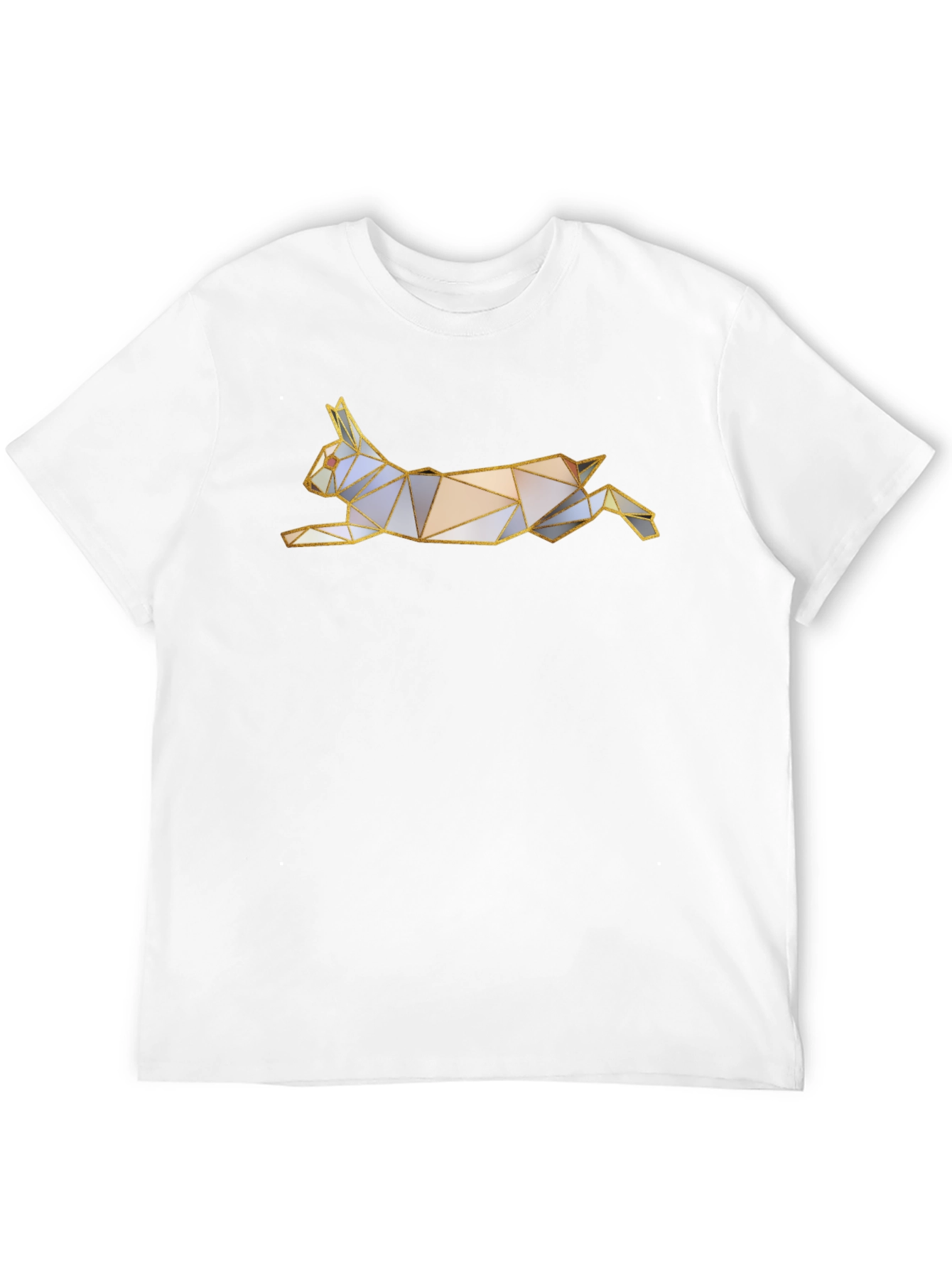Geometric Rabbit Graphic Tee - Black