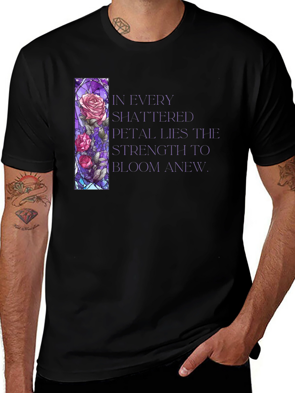 Floral Stained Glass Graphic T-Shirt