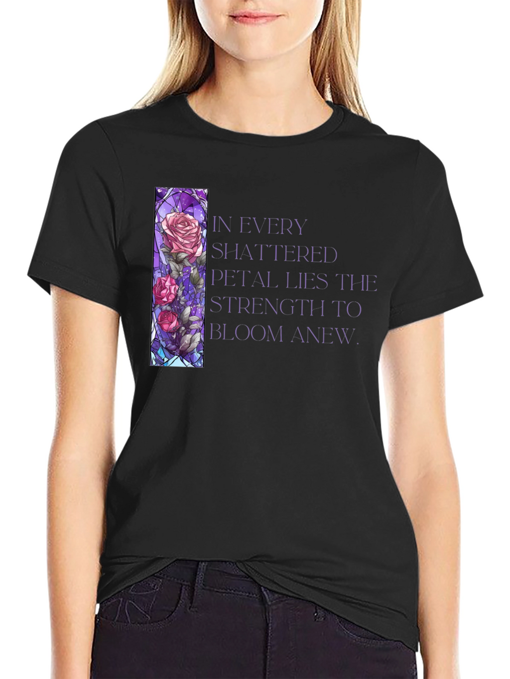 Floral Stained Glass Graphic T-Shirt