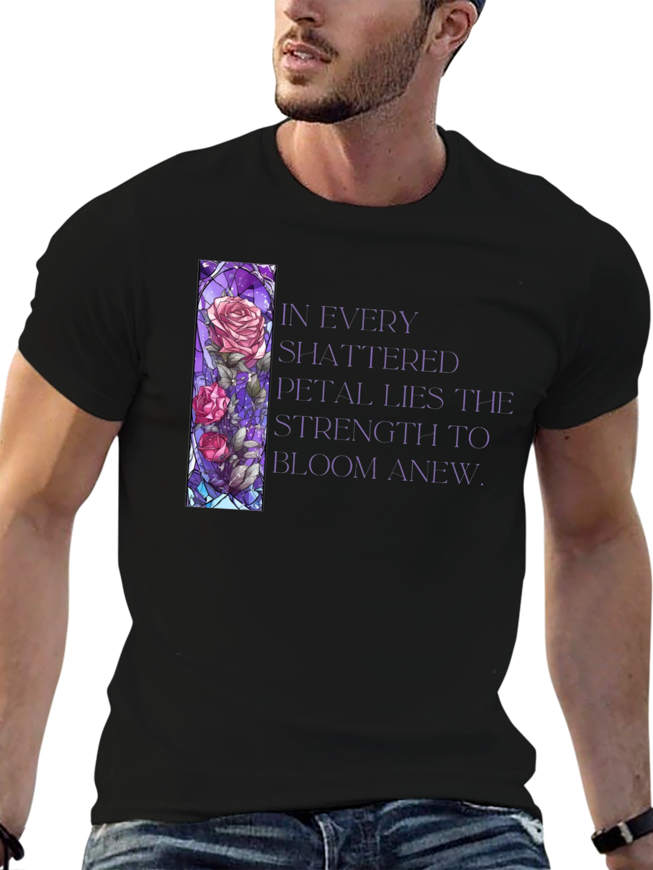 Floral Stained Glass Graphic T-Shirt