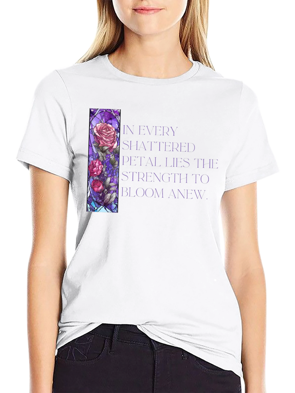 Floral Stained Glass Graphic T-Shirt